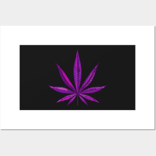 Purple Cannabis Leaf Posters and Art